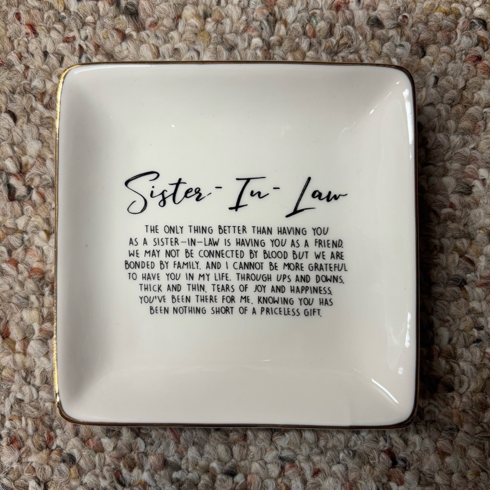 Sister-In-Law Sentiment Ceramic Dish
